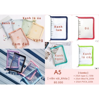 Sổ còng kéo khoá A5 - Binder zipper A5 6 còng