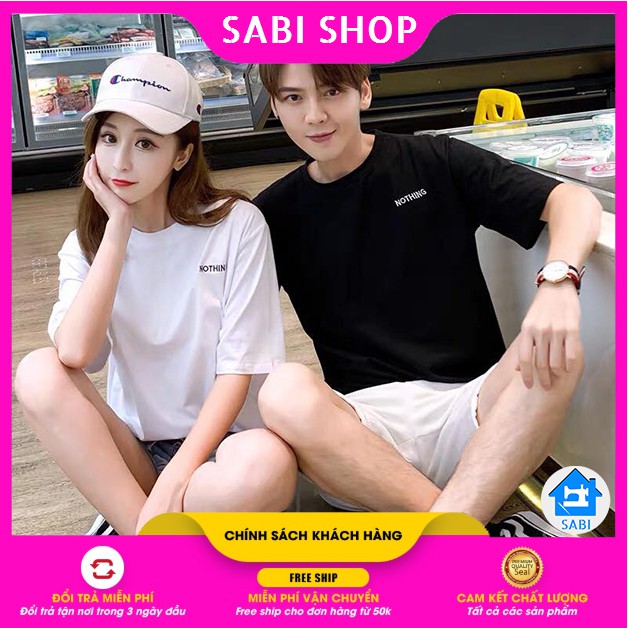 Áo thun tay lỡ form rộng unisex 100% COTTON - Áo phông nữ NOTHING SABI SHOP