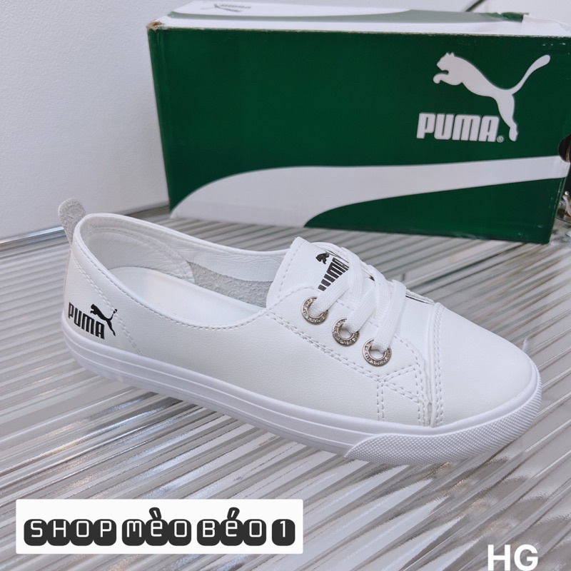 Giày thể thao trắng puma quai đan chéo fullbox