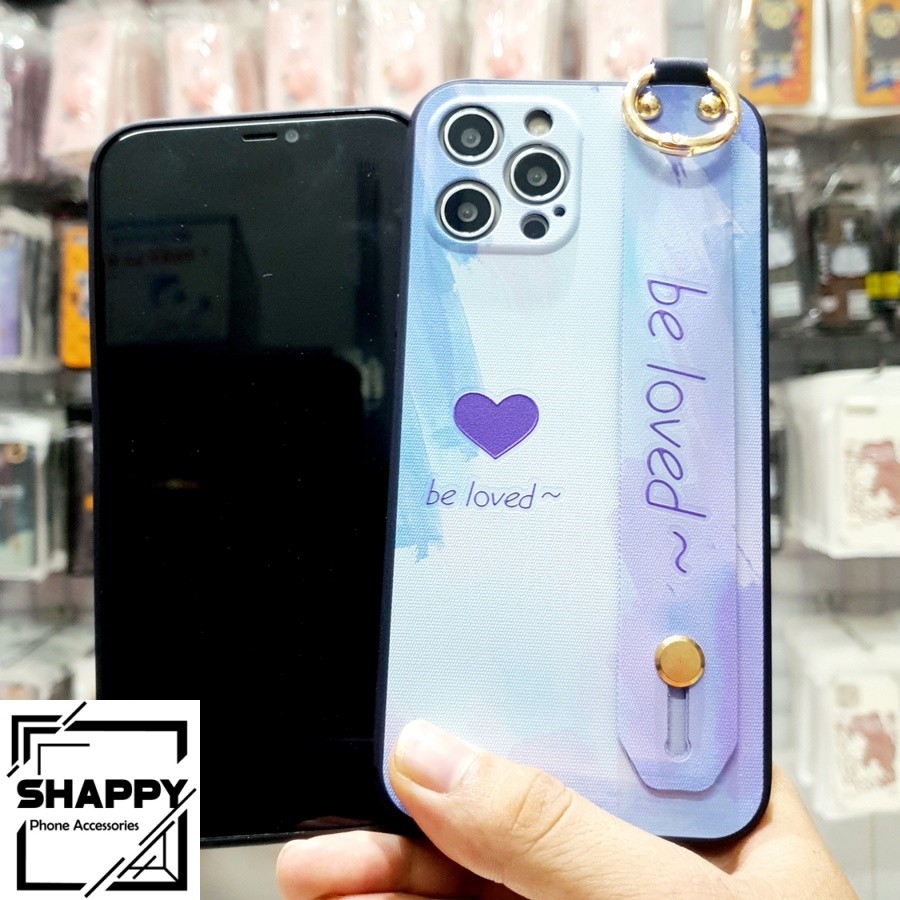Ốp Lưng IPhone Be Loved Kèm Đeo Tay Viền Vuông Các Dòng 7Plus/8Plus/X/XS/XsMax/11/11ProMax/12ProMax [Shappy Shop]
