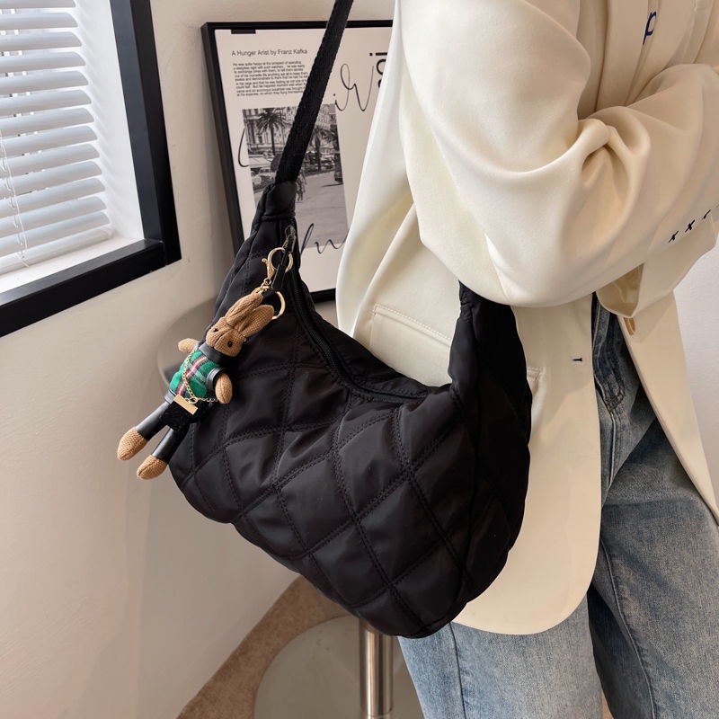 Túi phao đeo chéo hàn quốc túi đeo vai to túi tote vải canvas thời trang túi đeo chéo cotton cỡ lớn đi học đi chơi