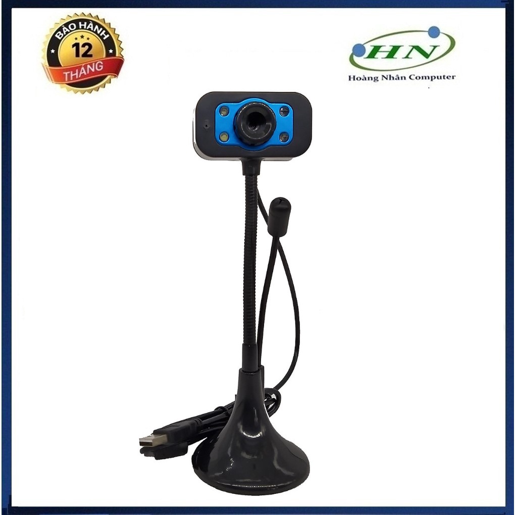 Webcam chân cao có mic 4 đèn -W02 Mic Ngoài độ phân giải 480p