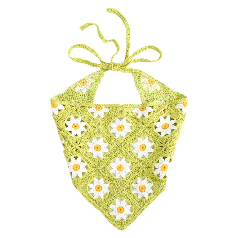 Khăn Turban Cotton Đan Móc Thủ Công Hình Tam Giác Kiểu Retro Thời Trang