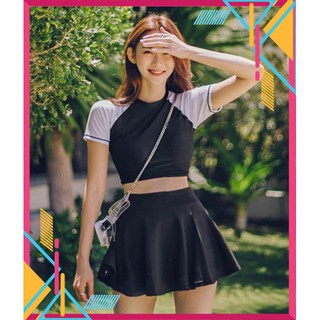 Bikini Hai Mảnh Cộc Tay Đồ Bơi Nữ Đồ Tắm Đẹp Hai Mảnh