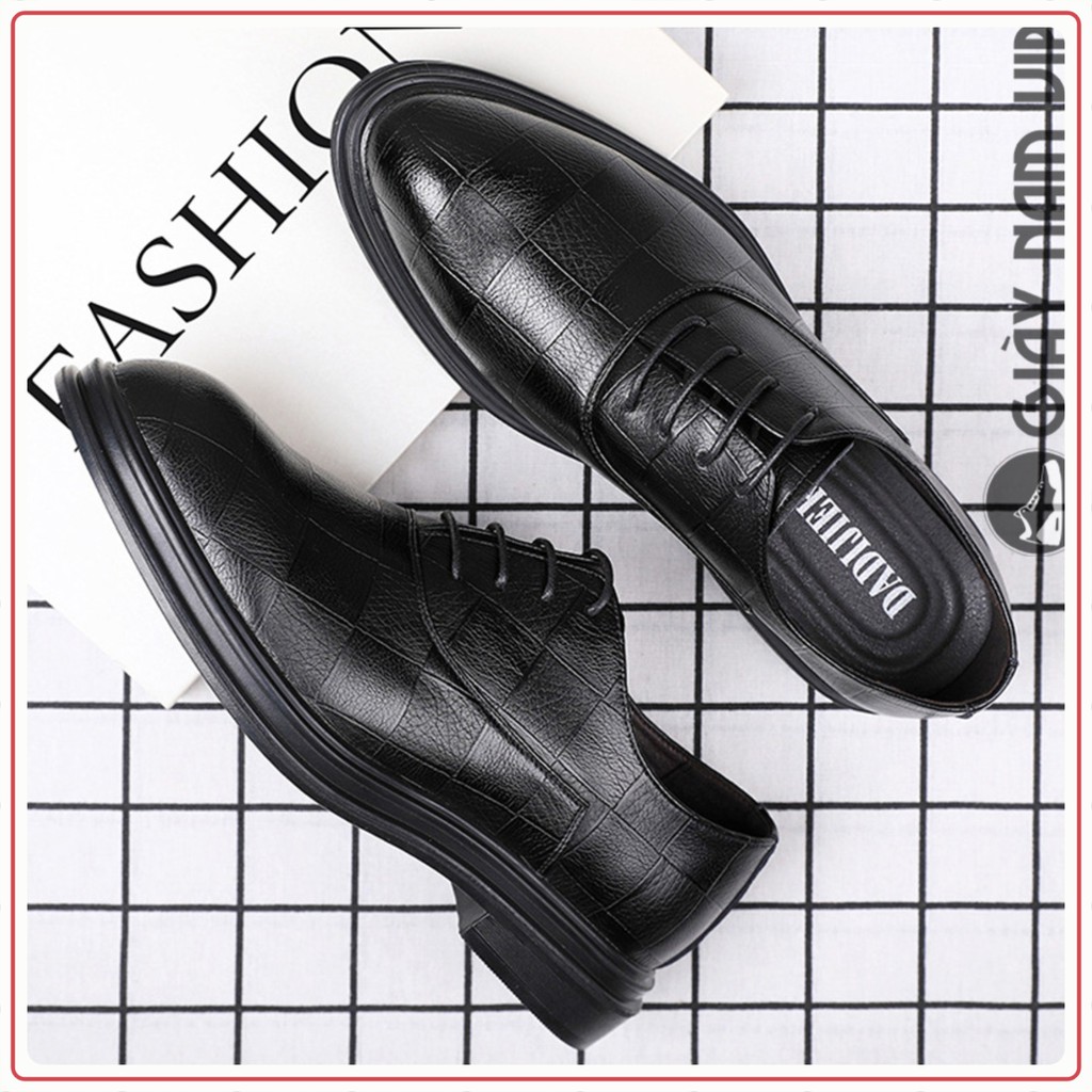 Giày da bò nam cao cấp thoáng khí buộc dây GIAYNAMVIP  Giày nam đẹp đen Hàn Quốc GNK15 | BigBuy360 - bigbuy360.vn