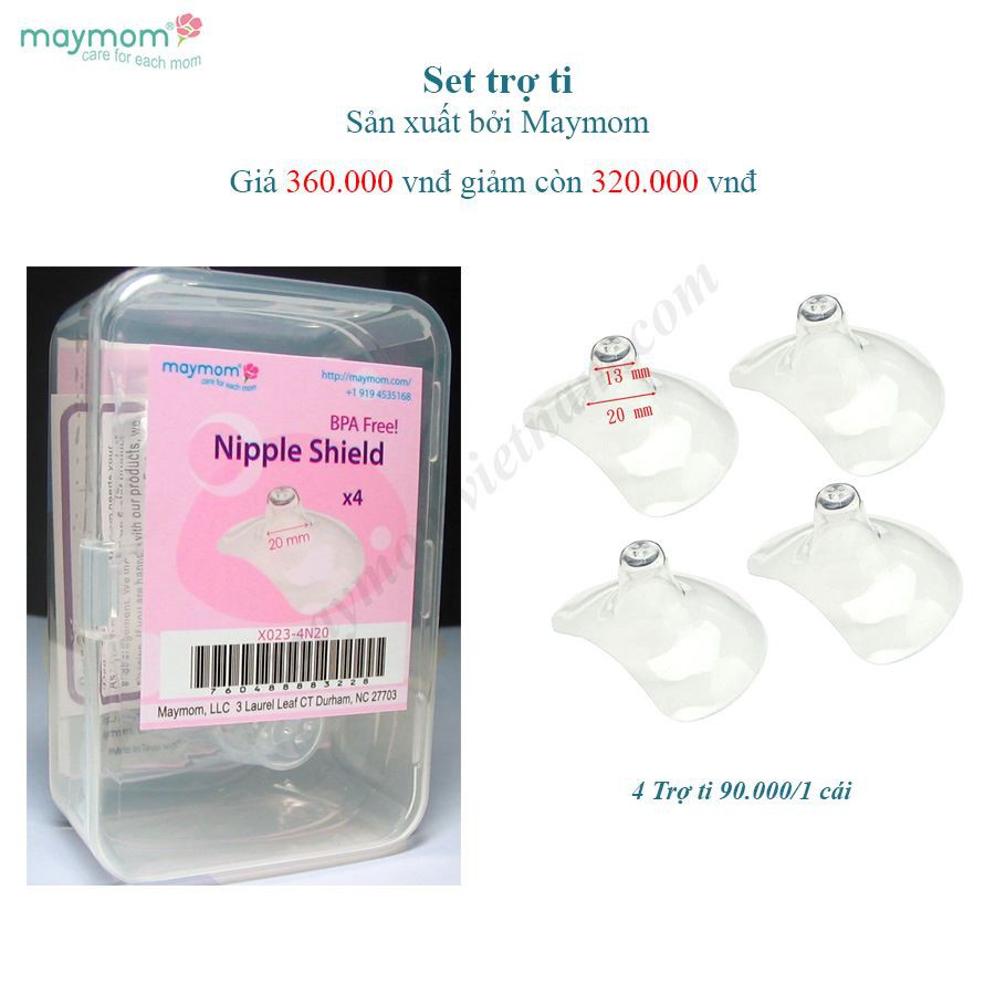 Núm Trợ Ti Hàng Chính Hãng Maymom, Mới 100% Chất Liệu Silicon Cao Cấp Siêu Mềm Kiểm Định An Toàn bởi FDA/SGS