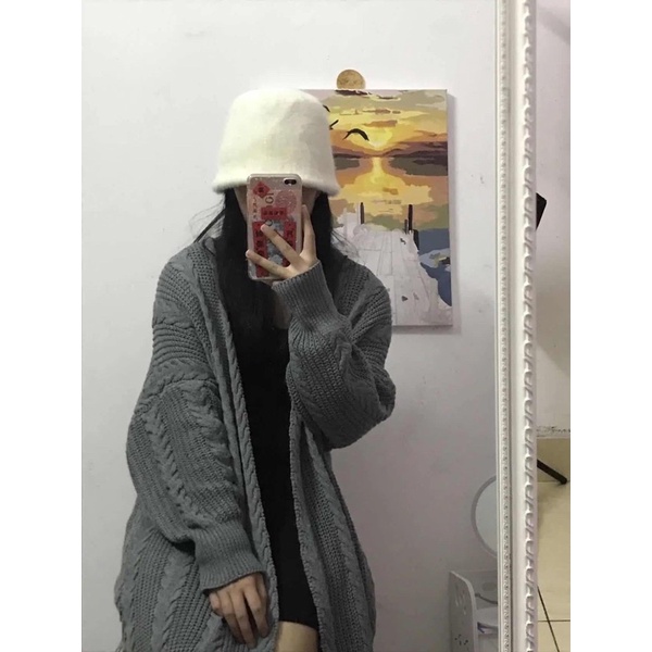Áo Cadigan Len Thừng Dáng Dài Phong Cách Hàn Quốc