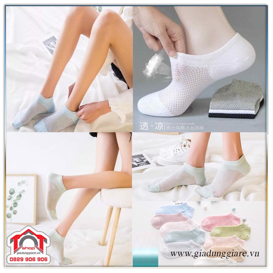 Một đôi tất cổ ngắn dạng lưới thông hơi cho nữ mẫu cực đẹp