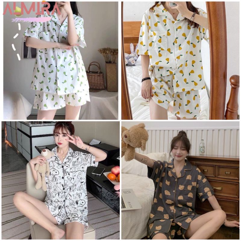 Sét Bộ Pijama Hoa Quả Cute Cho Nữ, Sét Bộ Mặc Nhà