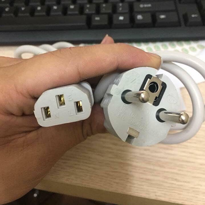 Dây nguồn máy tính pc , dây nồi cơm điện 2 chấu  màu xám dài 1,5M hàng chuẩn chất lượng Hana668