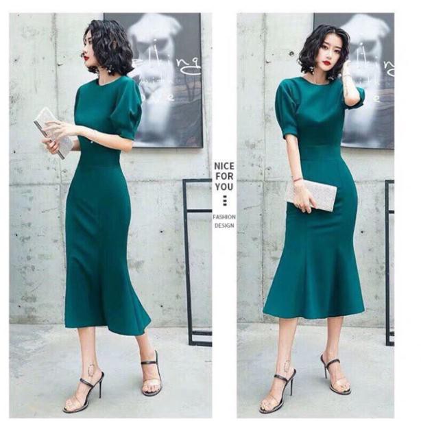 Đầm body đuôi cá tay ngắn siêu xinh - size M/L/XL (kèm ảnh thật) MS2MT