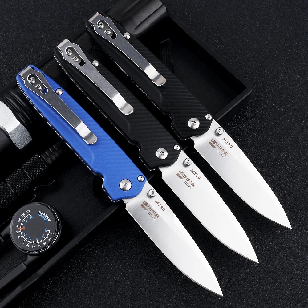 Gấp 485 Gấp M390 EDC Cắm trại ngoài trời Công cụ G10 Tay cầm bằng sợi nylon