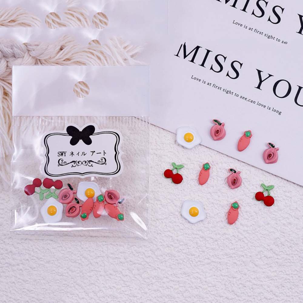 Phụ Kiện Trang Trí Móng Tay Nghệ Thuật Họa Tiết Trái Cây 3D Dễ Thương