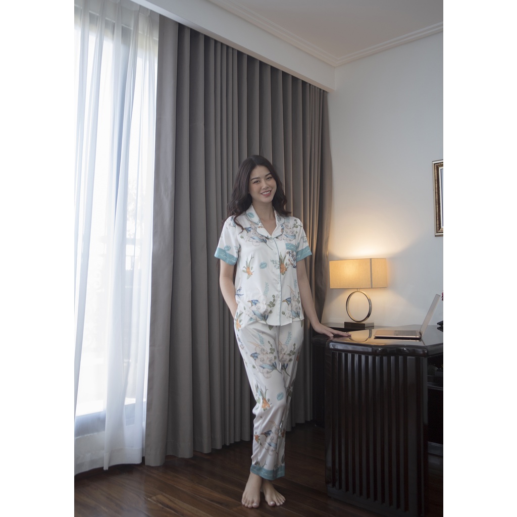 Bộ ngủ satin ZAM Luxury - CLA46 - Áo ngắn tay quần dài