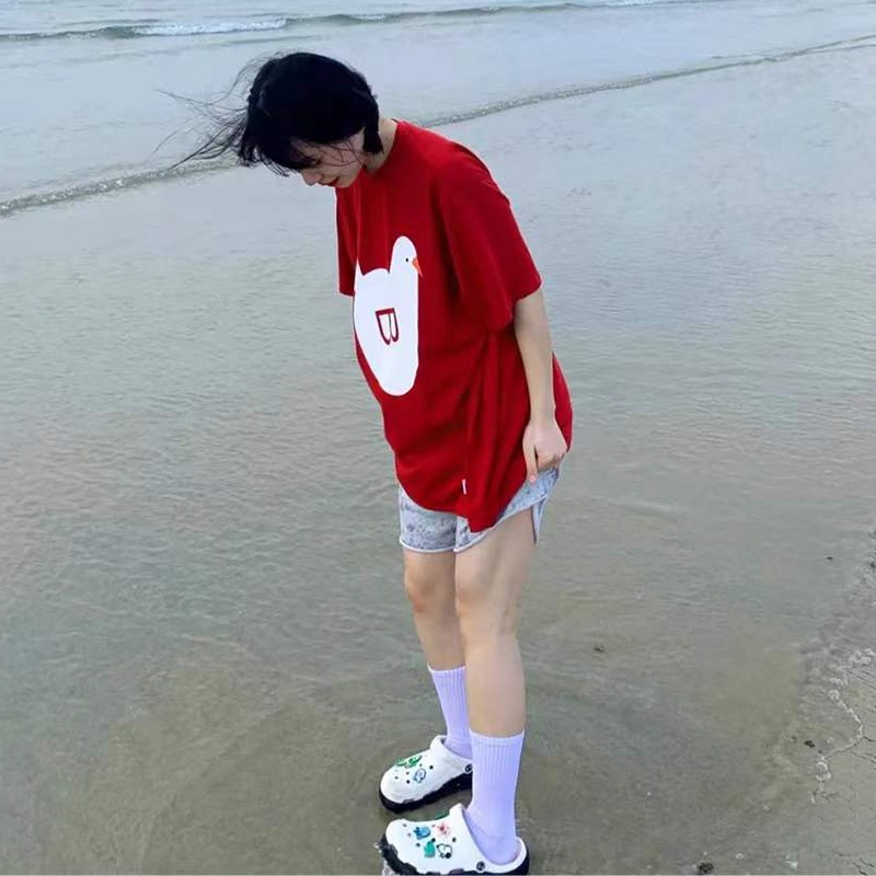 NRVP Áo Thun 100% Cotton Nguyên Chất Tay Ngắn Thời Trang Mùa Hè Phong Cách Hàn Quốc Cho Nữ