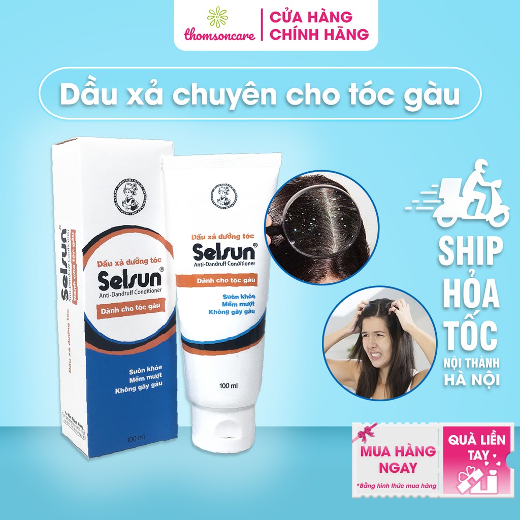 Dầu xả Selsun chuyên cho tóc bết và da đầu nhiều gàu Chai 100ml hết gầu,giảm khô rối, dưỡng mềm tóc Anti Dandruff