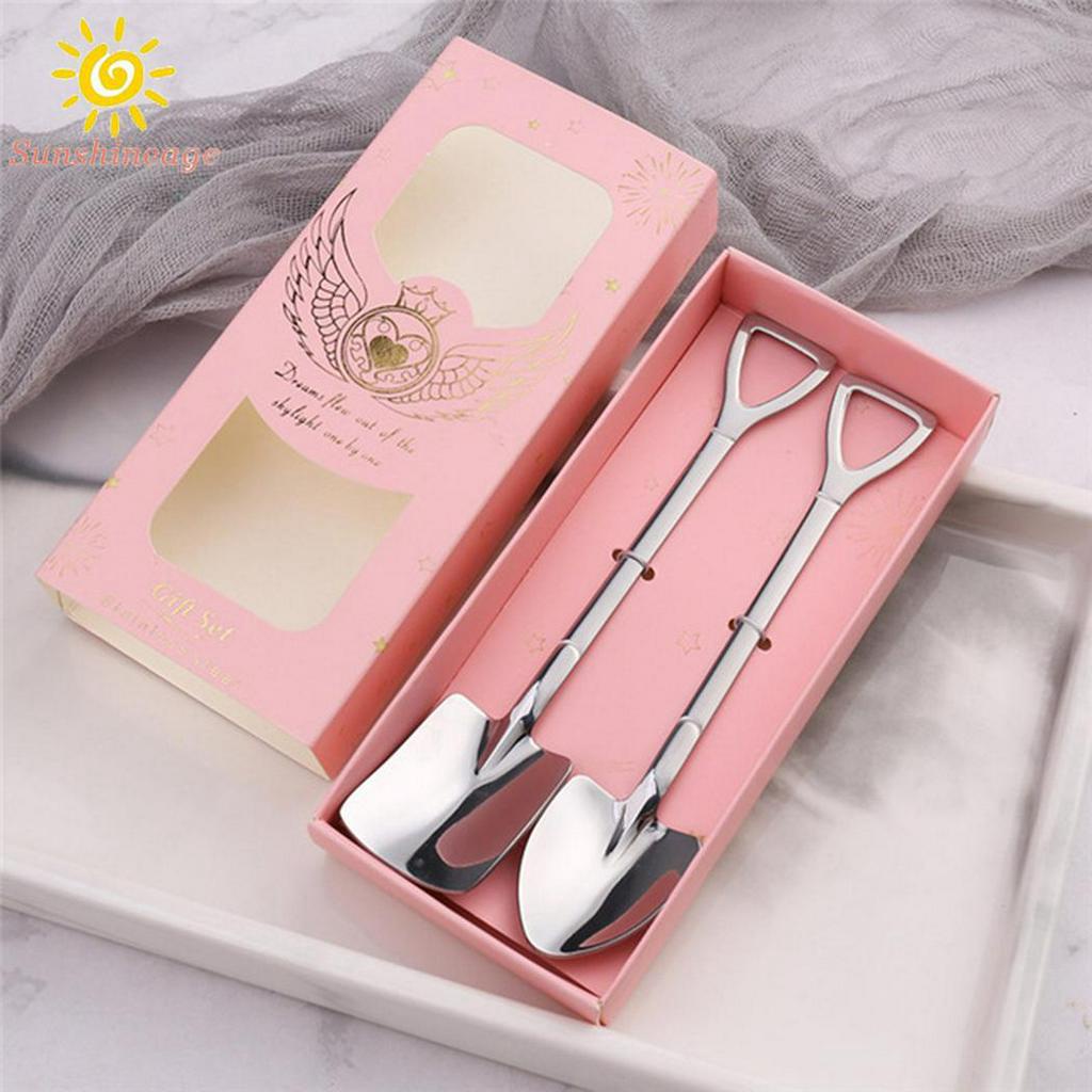 Set 2 Muỗng Cà Phê Hình Xẻng Độc Đáo