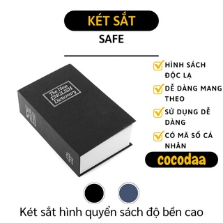 Két sắt mini - két sắt hình quyển sách giữ tiền thiết kế sáng tạo dùng chìa khóa 3731