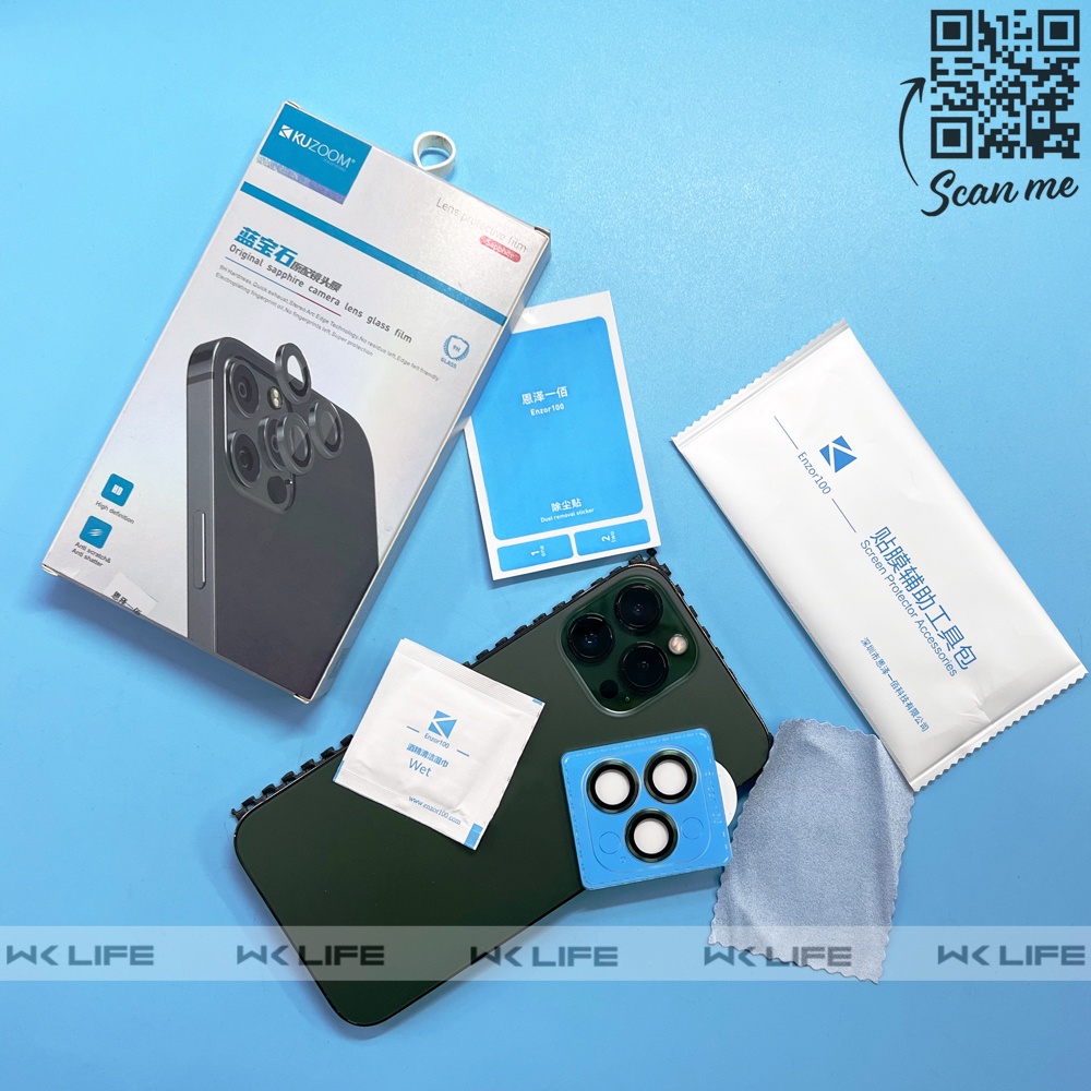 Viền Bảo Vệ Camera Điện Thoại  KUZOOM Có Khung Dán Cho 12 Pro Max / 13 / 14 / 14 Pro Max