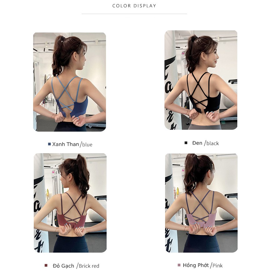 Áo Bra Tập Gym Yoga Thể Thao Dáng Croptop Nâng Ngực Sexy