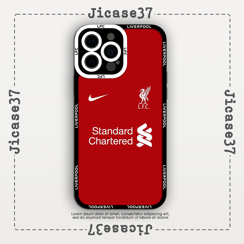 Ốp lưng iphone cạnh vuông Jicase Liverpool áo home kit 6plus/6s/6splus/7/7plus/8/8plus/x/xs/11/12/pro/max/plus/promax
