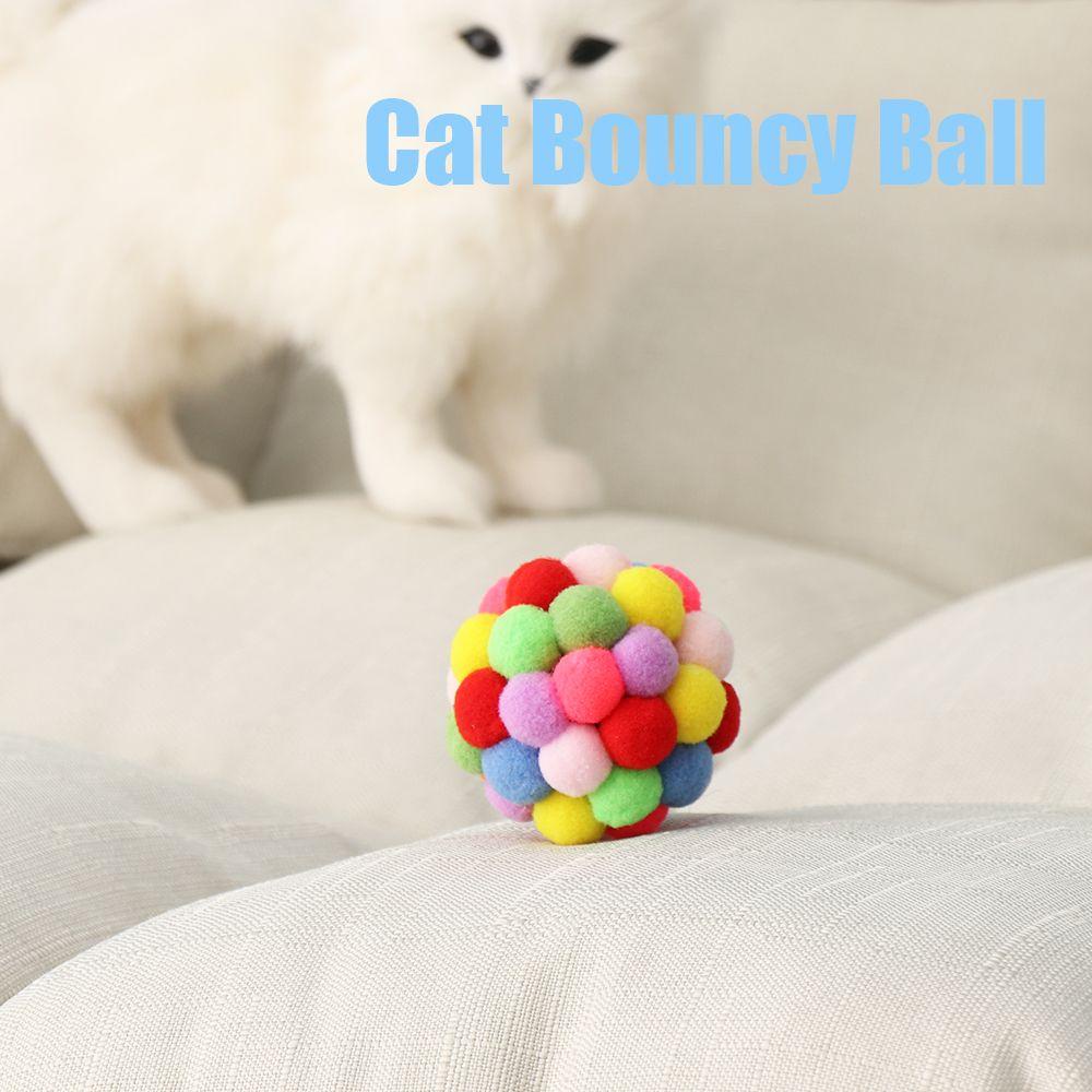 1 Quả Bóng Nhồi Bông Nhiều Màu Đồ Chơi Tương Tác Với Mèo