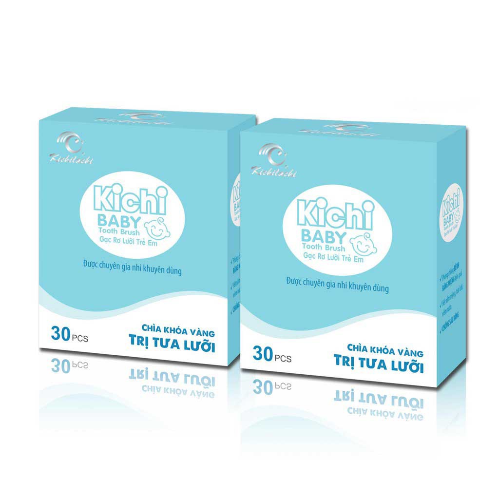 Rơ lưỡi que Kichi Baby chính hãng - Hộp 30 chiếc [Không lo bé sựa hay cắn vào tay mẹ]