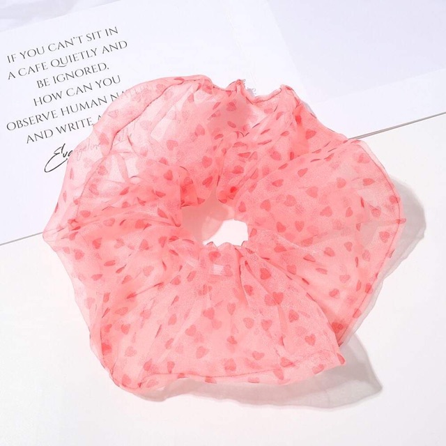Chun cột tóc vải voan Scrunchie siêu to