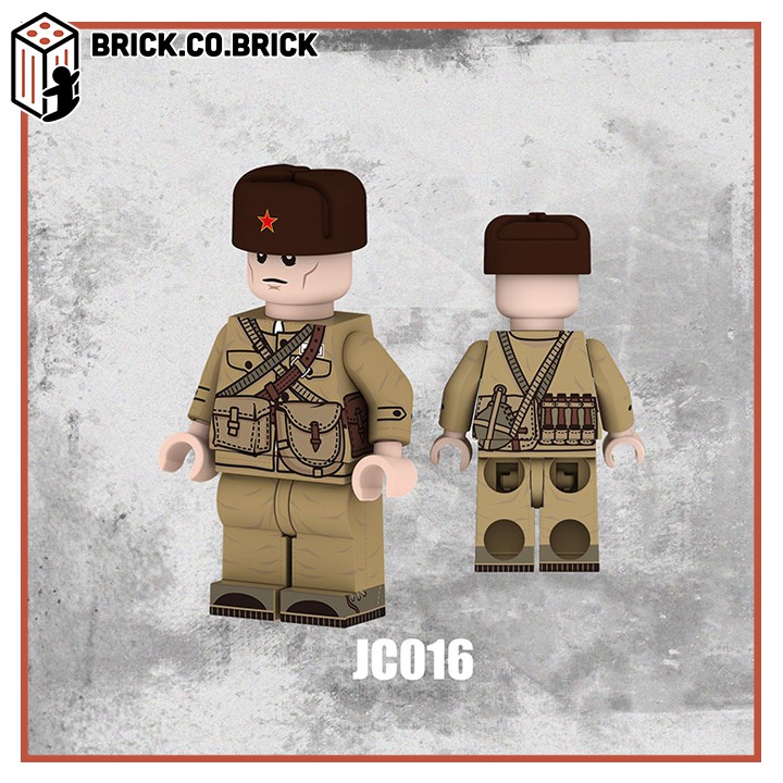 Lính Mỹ &amp; Lính Trung Quốc Mô Hình Đồ Chơi Lắp Ráp Non LEGO Lính Quân Đội Thế Chiến Minifigure Soldier WWII JA015 JC016