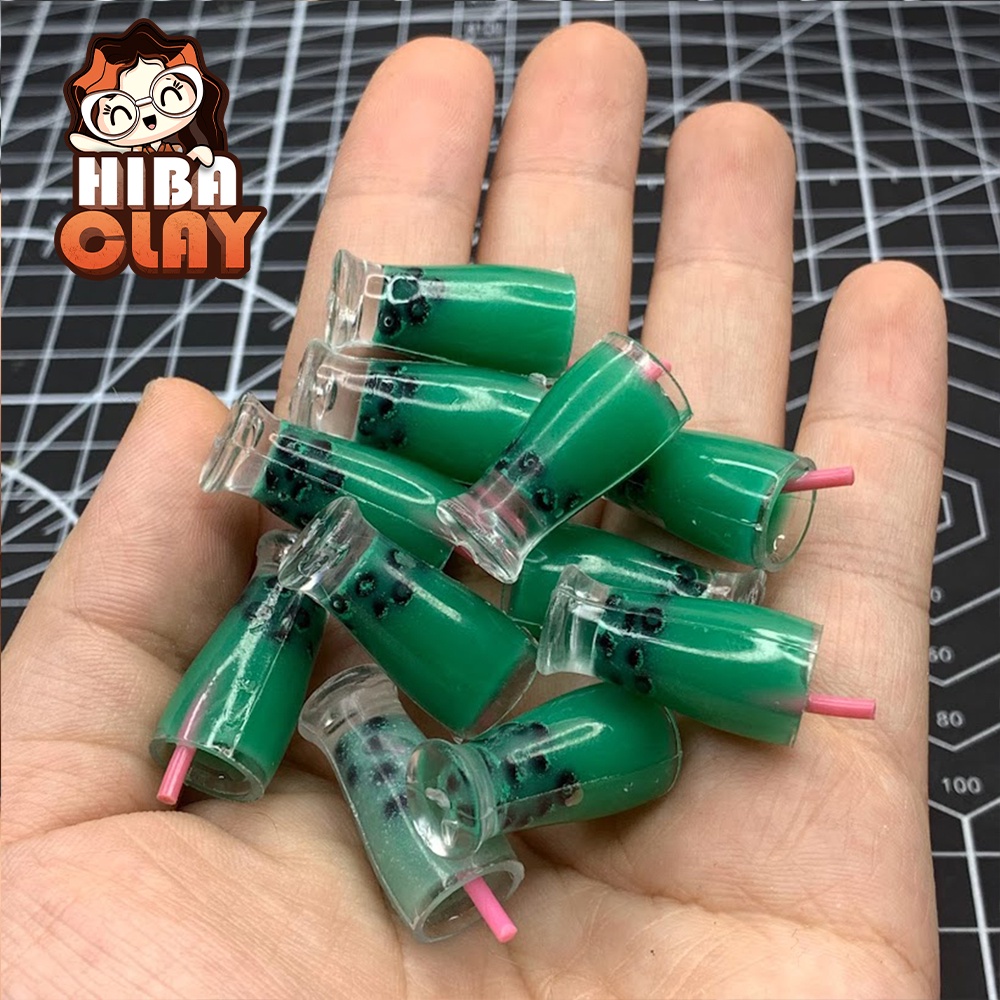 Cốc trà sữa trân châu bạc hà minifoof, đồ ăn tí hon, đồ ăn mini mô hình cho búp bê DIY