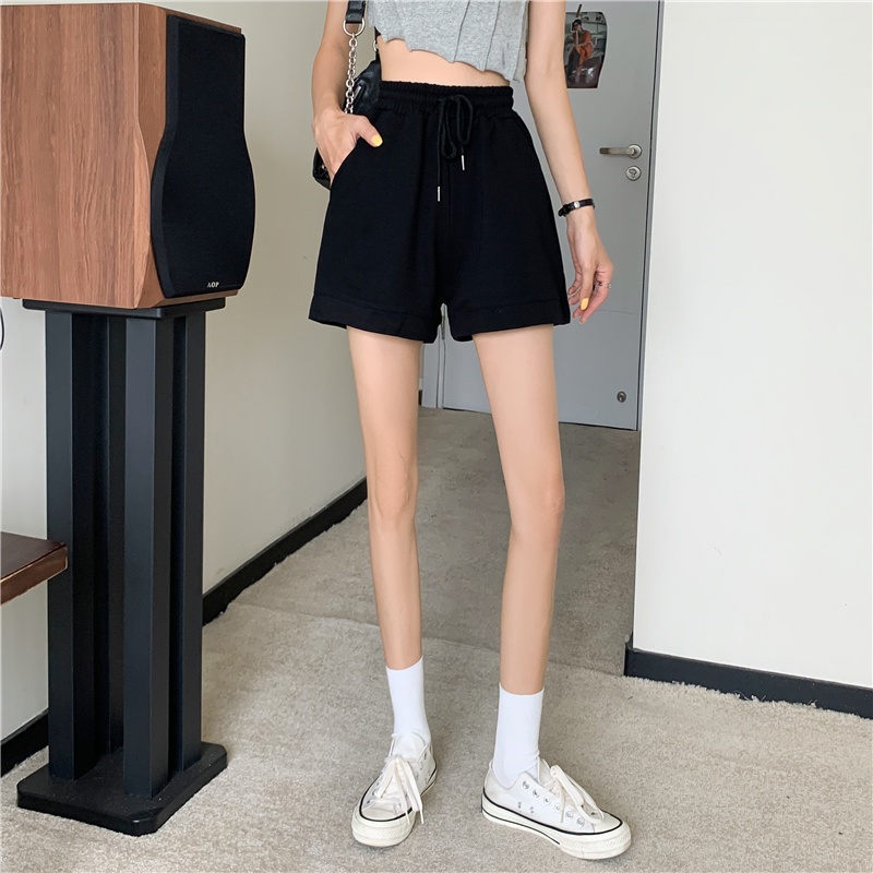 Quần short ống rộng màu trơn thời trang hè phong cách Hàn Quốc cho nữ