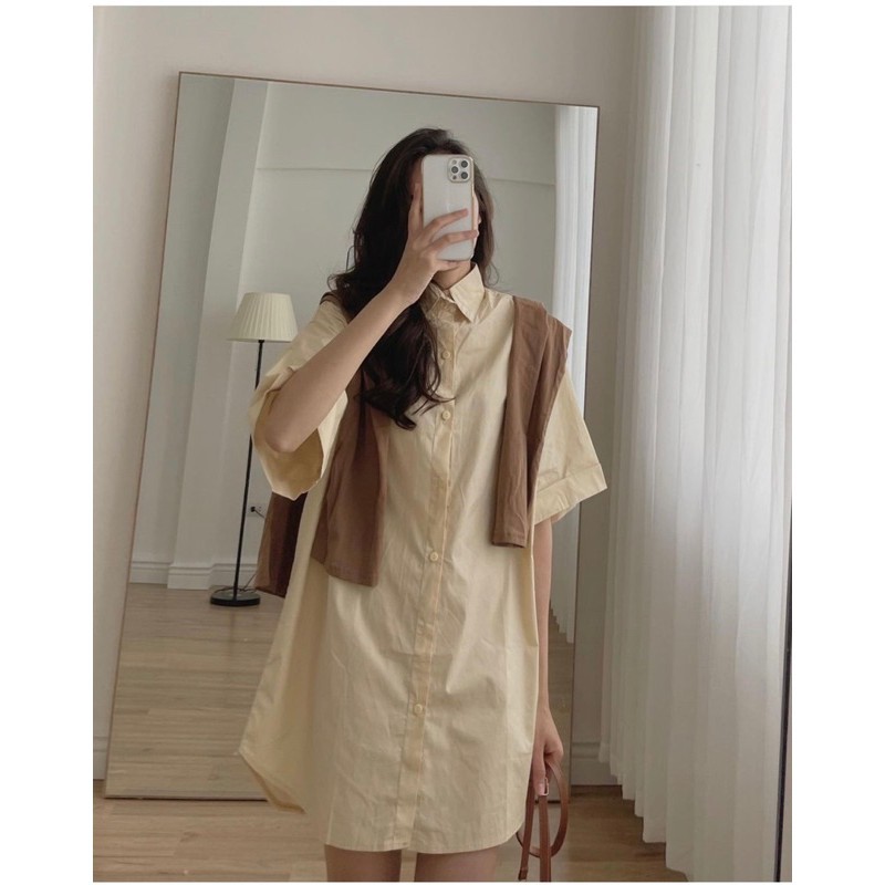 Váy sơ mi oversize ( ảnh thật tự chụp )  ྆