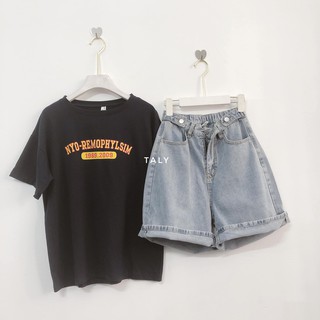 Short jean trơn 2 nút gài eo 328 q20710 taly