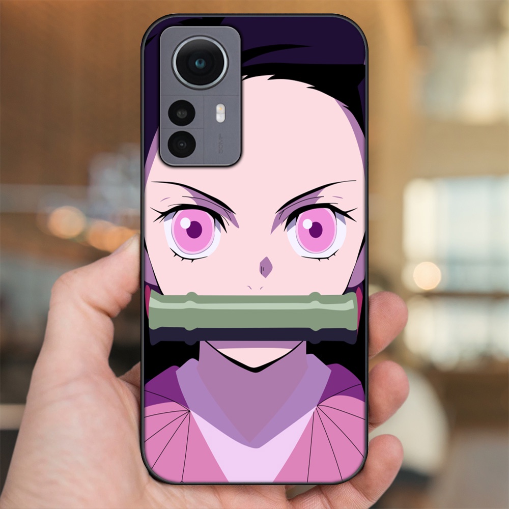 Ốp lưng Xiaomi 12 viền đen in hình Nezuko Kimetsu no Yaiba