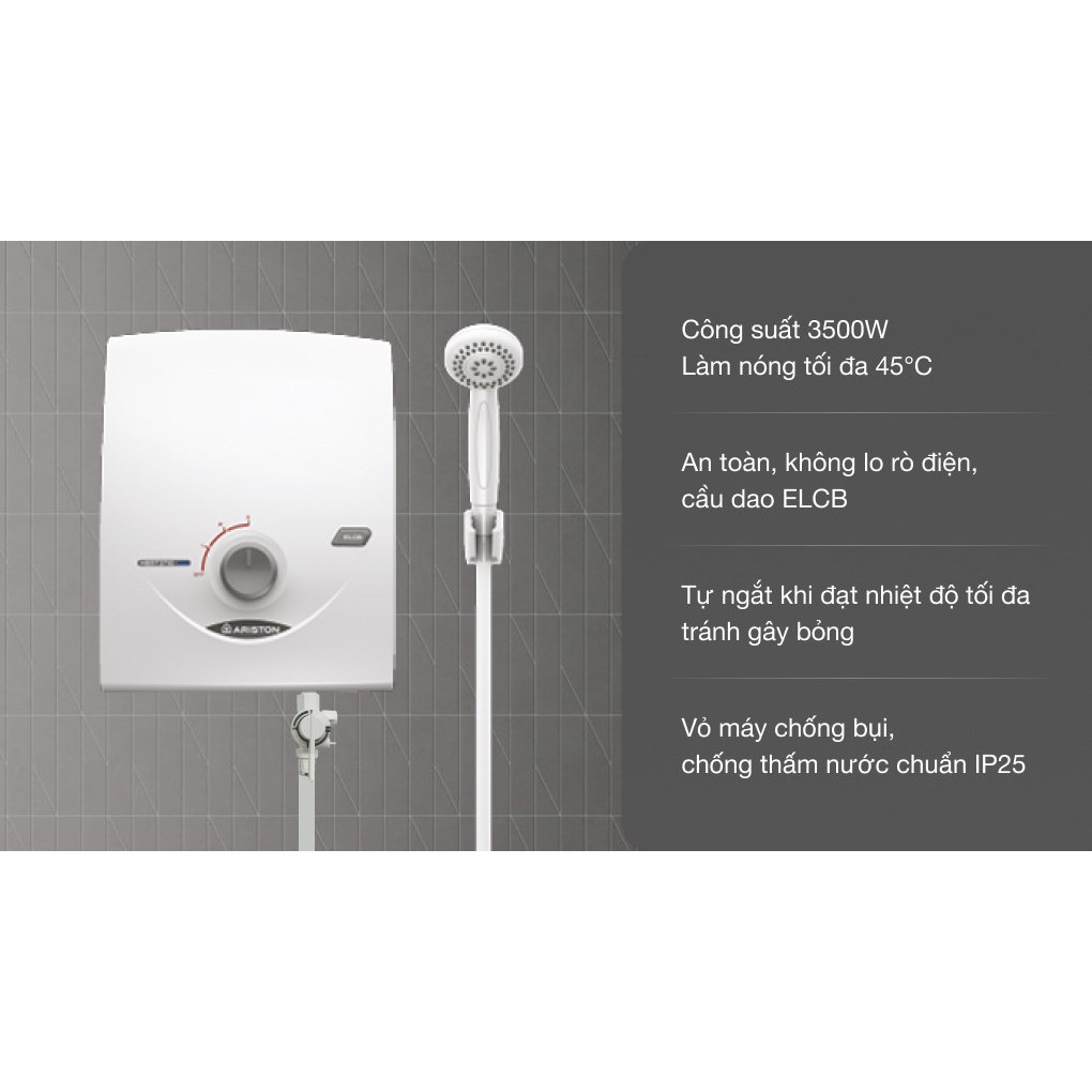 Bình nóng lạnh trực tiếp Ariston SB35E-VN (Kích thước:297x234x110 mm)