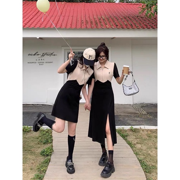 Đầm Polo Kéo Khoá Ngực Chìm Hàng Quảng Châu