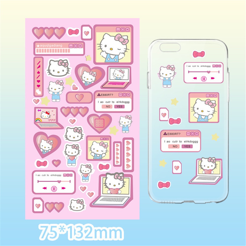 SANRIO Nhãn Dán Trang Trí Sổ Tay Hình Hoạt Hình Dễ Thương DIY