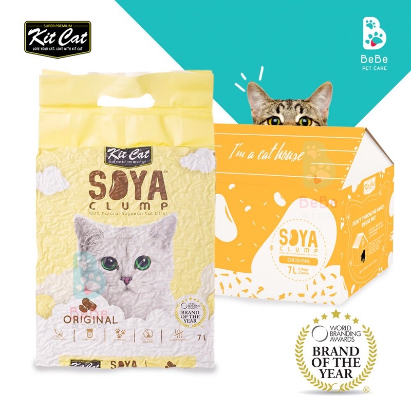[HOẢ TỐC] Cát Tofu Đậu Nành KITCAT Soya Clump Cho Mèo - Cát Hữu Cơ Xả Được Toilet