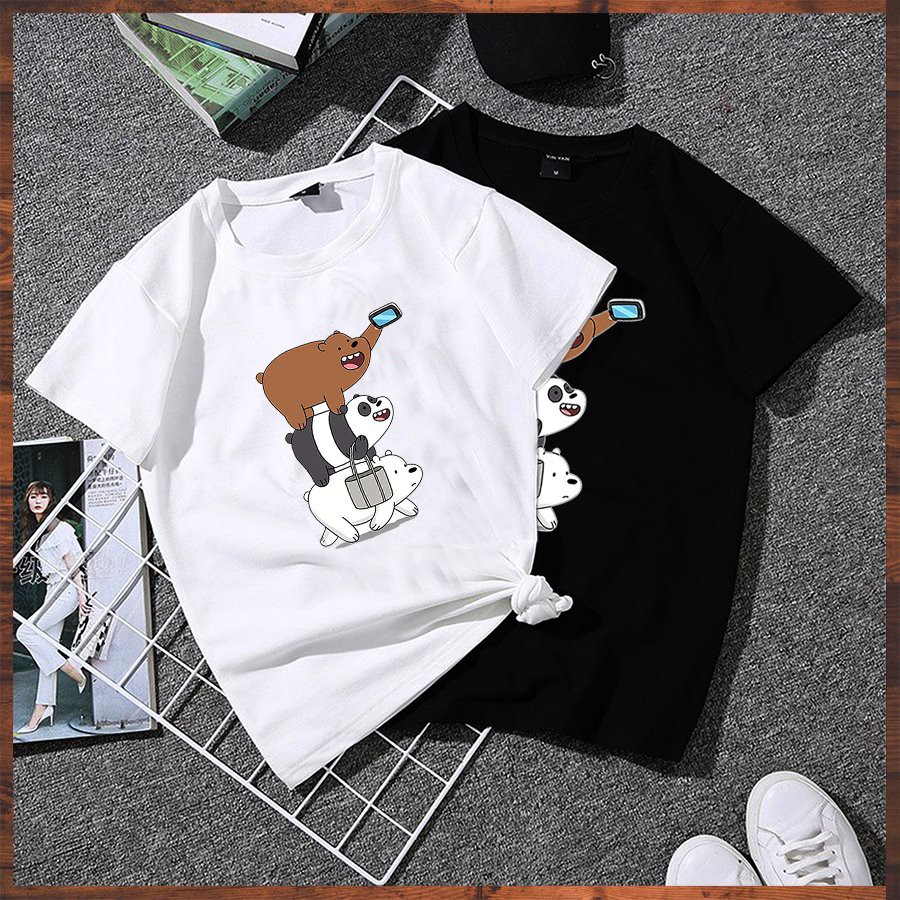 Áo thun nữ form rộng tay lỡ 3 chú gấu dễ thương vải dày mịn 2020TN1035
