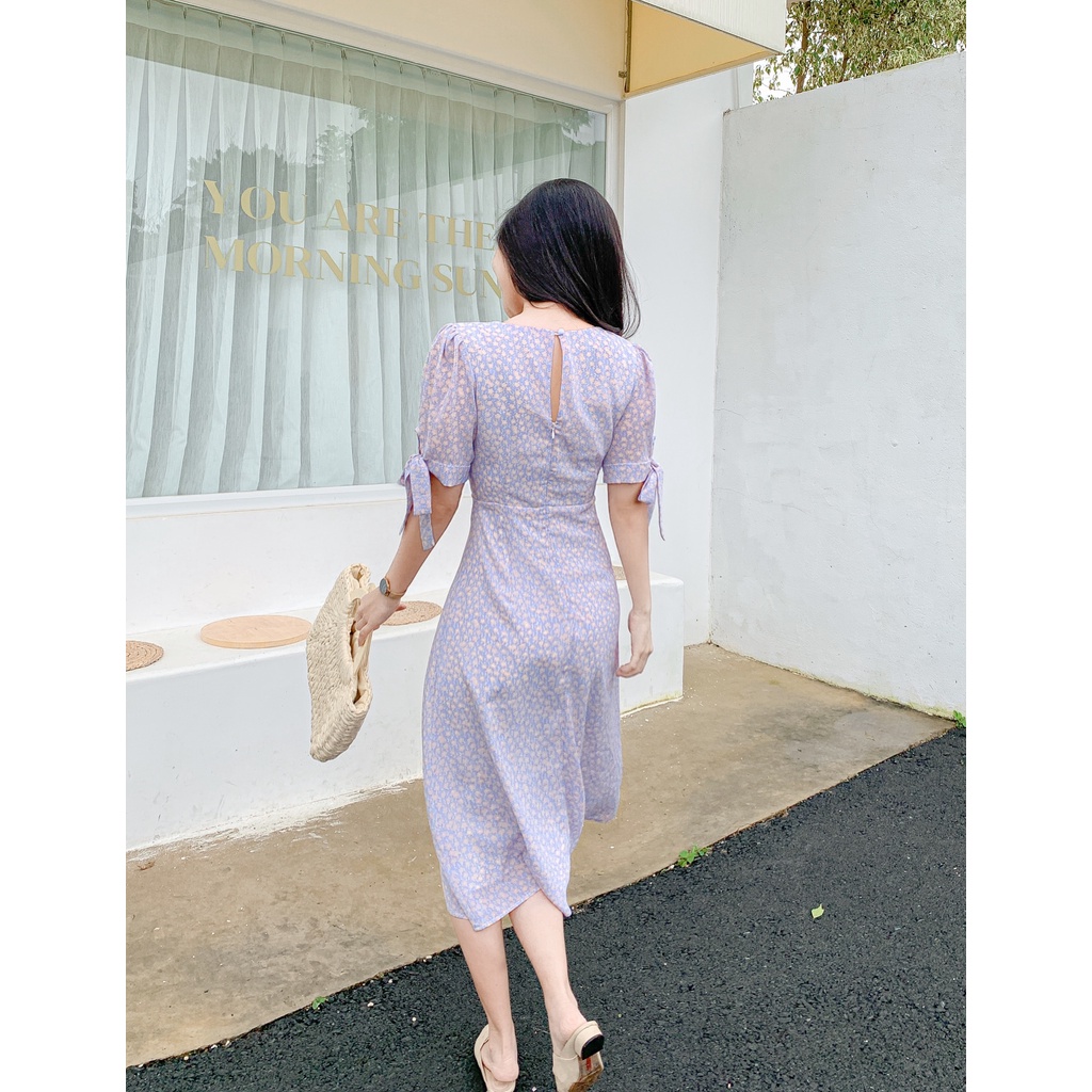 Đầm Salem - Đầm midi dài cổ tròn tay nơ | BigBuy360 - bigbuy360.vn