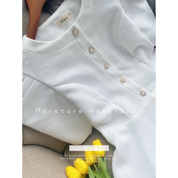 Áo kiểu nữ thiết kế sang trọng cách điệu vai-Herstore