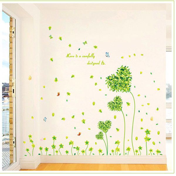 Decal dán tường Trái tim xanh lá 2 DH060