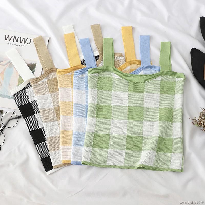 Áo Len Nữ Không Tay Họa Tiết Kẻ Lưới Thời Trang | BigBuy360 - bigbuy360.vn