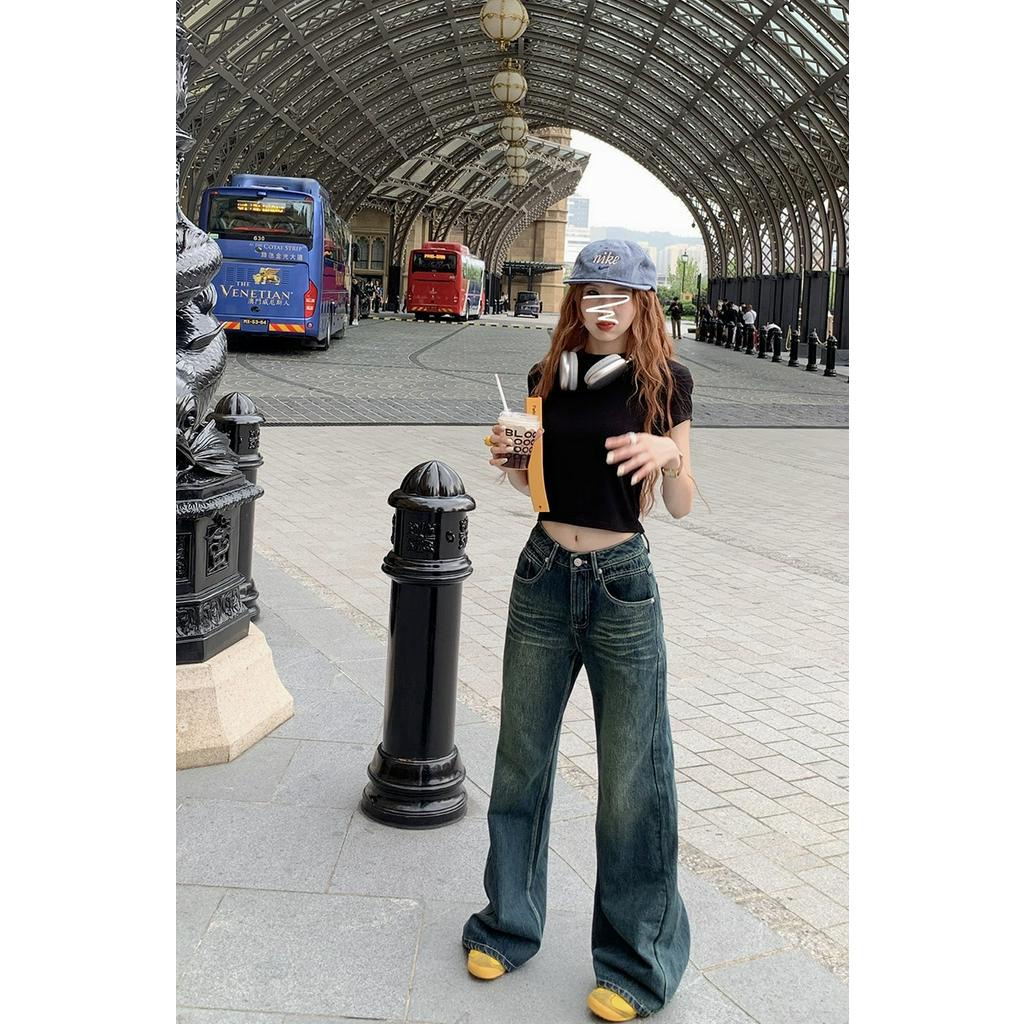 Quần Denim Ống Loe Lưng Cao Thời Trang Sành Điệu 63767