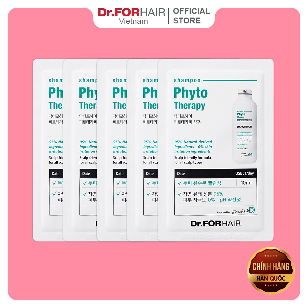 Dầu gội cho da nhạy cảm, dầu gội dưỡng tóc cho da đầu nhạy cảm Dr.FORHAIR Phyto Therapy Shampoo gói 10ml