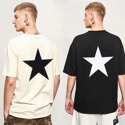 FEAR OF GOD FOG ESSENTIALS double line five-pointed star trend high street style loose short-sleeved T-shirt