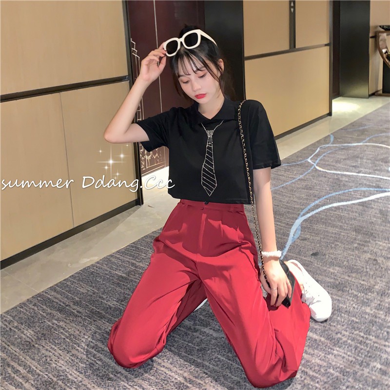 Áo croptop có cổ style Hàn Quốc | BigBuy360 - bigbuy360.vn