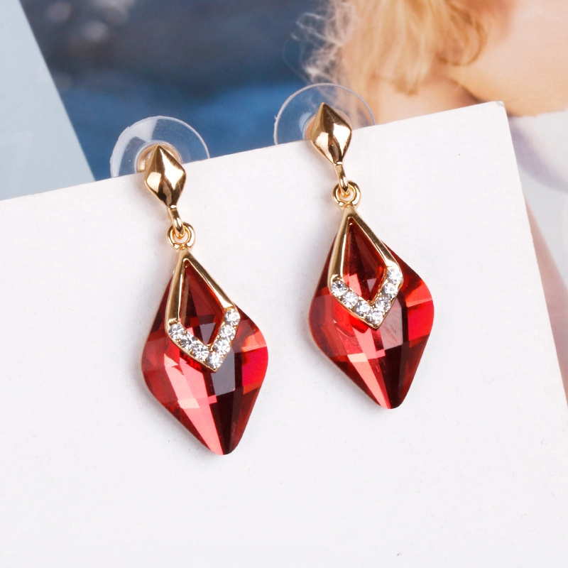 Bông tai bằng bạc 925 đính đá dáng dài phong cách Hàn Quốc cho nữ