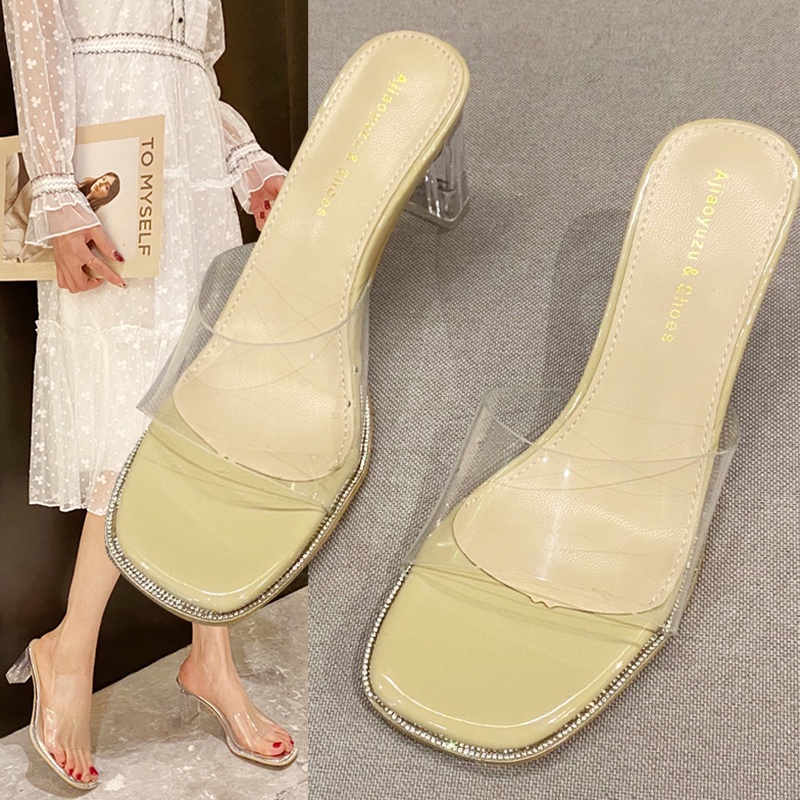❤️Giày Sandal Cao Gót Quai Trong Suốt Thời Trang Nữ Sành Điệu