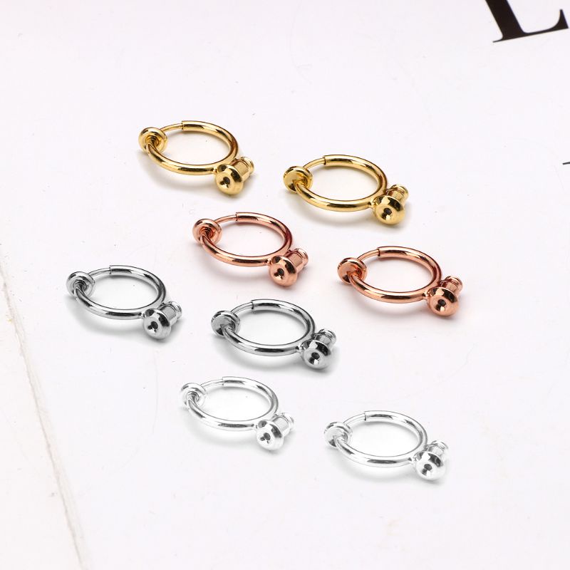1 Đôi Bông Tai Tròn 13mm Tự Làm